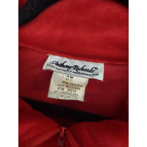 Vintage Anthony Richards Women's 3X Red Velour Pullover Sweatshirt & Pants Set - Picture 5 of 12